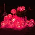 thumbnail image 3 of LINLIN Solar Rattan String Light, 6M 30 LED Solar Fairy Ball Decorative String Lights with 2 Lighting Modes for Outdoor Garden Yard Patio Christmas Party, 3 of 9