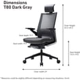 thumbnail image 2 of SIDIZ T80 Adjustable Ergonomic Office Chair with Lumbar Support, Dark Grey, 2 of 6