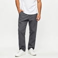 thumbnail image 5 of SAWOBUUN Mens Solid Pants Straight Elastic Waist Pants Relaxed Fit Jogger Trousers with Zipper Pockets, 5 of 8