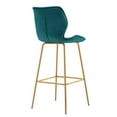 thumbnail image 6 of Duhome Velvet Bar Stool with Back Set of 2, Modern Barstool with Gold Metal Legs, Upholstered Kitchen Bar Chair, Atrovirens, 6 of 7