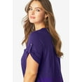 thumbnail image 4 of Roaman's Women's Plus Size V Neck Boyfriend Textured Tunic, 4 of 6