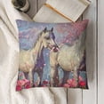 thumbnail image 3 of YINGXI  Decorative Throw Pillow Cover, Fairy Mare and Foal Cherry Trees Double-Sided Pillow Case Couch Pillow Cushion Covers 22x22in, 3 of 5