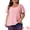 Pink, variant on DARING DIVA Women's Plus V Neck Ruffle Sleeve Smocked Shoulder Blouse 1X Light Green