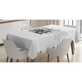 thumbnail image 1 of Angel Wings Tablecloth, Be Free Message Lifestyle Tattoo Style Slogan Concept Art Illustration, Rectangular Table Cover for Dining Room Kitchen, 52" X 70",Black and White, by Ambesonne, 1 of 3
