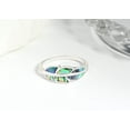 thumbnail image 4 of Floating Feather Abalone Shell Inlays Sterling Silver Ring-5, 4 of 9