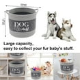 thumbnail image 4 of Cotton felt round dog toy box and dog toy basket storage with handle, doggie toy bin - Good idea for organizing pet toys, blankets, leashes, clothing, dry food and any doggie stuff, 4 of 7