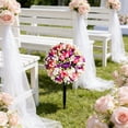 thumbnail image 4 of Fake Tree, Rose Ball Tree, Outdoor Decoration, Simulation Flower, High Grade Plastic, Shape, No Maintenance, Multicolor, 40x25 cm, 4 of 7
