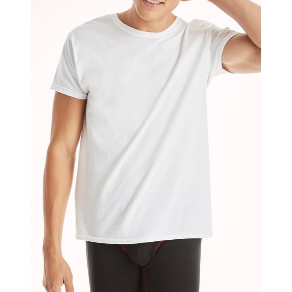 Hanes Mens Moisture-Wicking White Crewneck Undershirt 3-Pack