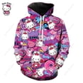 thumbnail image 1 of Hermosa sudadera morada de Hello Kitty para mujer, sudadera con capucha de alta calidad, sencilla, informal, holgada, de otoño, de gran tamaño, 1 of 1
