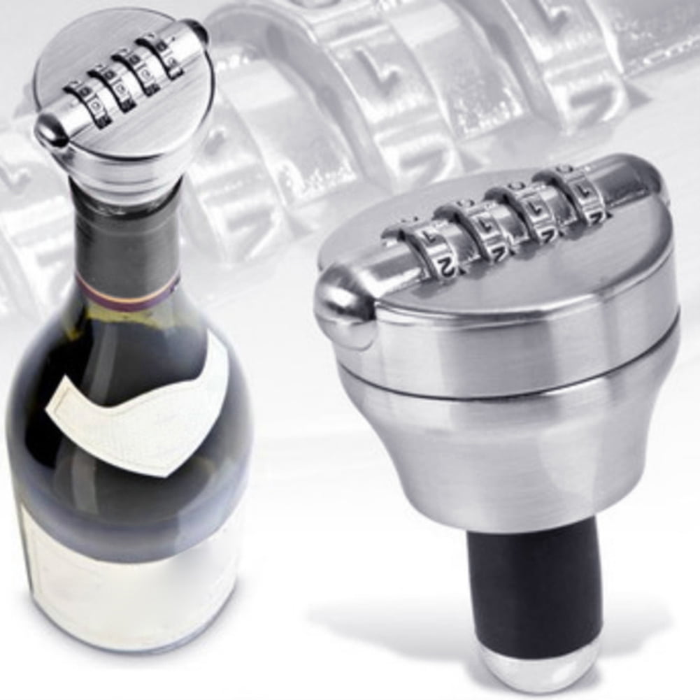 Zinc Alloy Wine Bottle Stopper Password Lock Combination Party Chip 