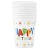 WAY TO CELEBRATE! Happy Birthday 9 Fl Oz Paper Cups, 8 Count