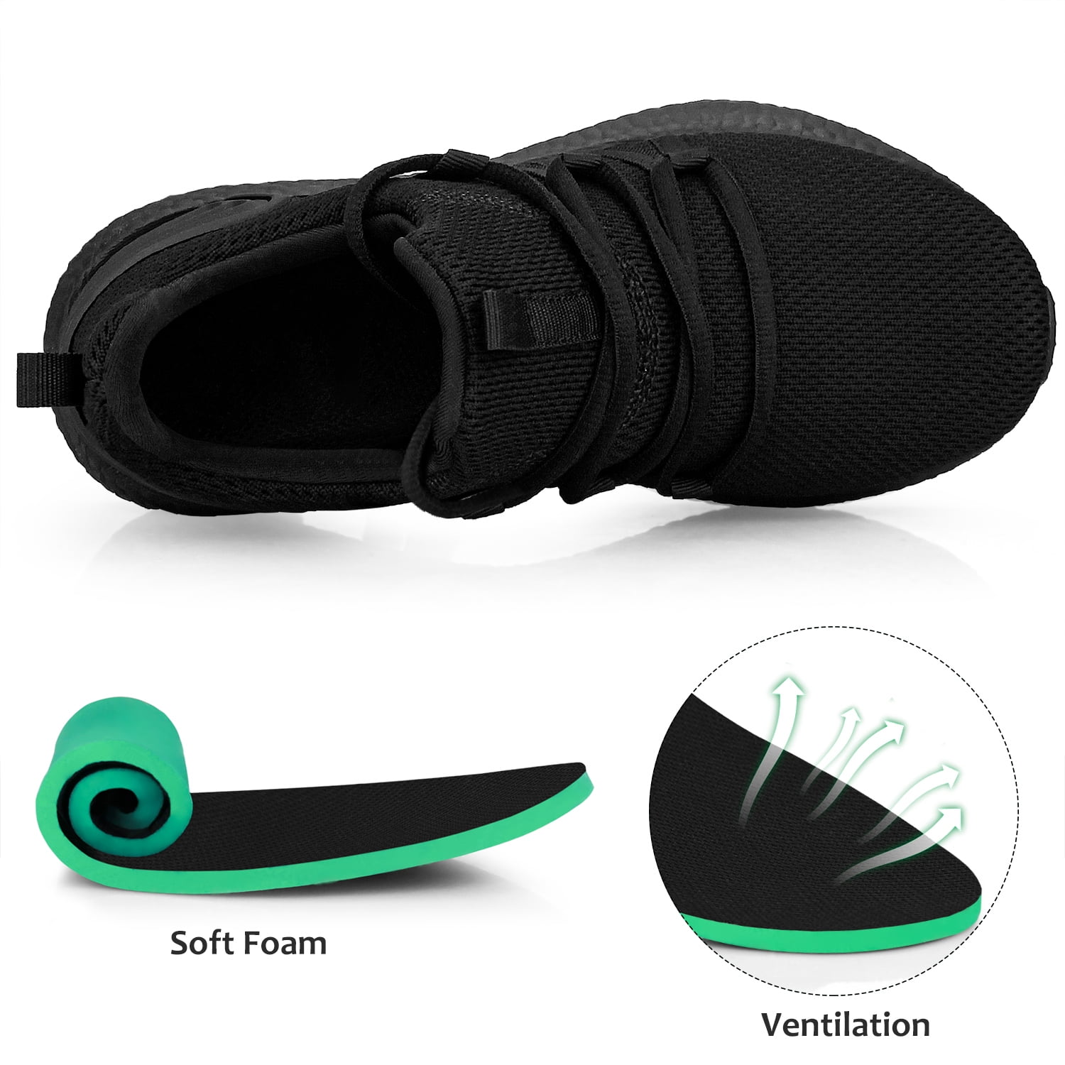 Feethit Women Running Shoes Slip on Comfortable Lightweight Walking Tennis Shoes Non Slip Hiking Work Gym Sneaker
