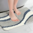 thumbnail image 2 of Unique Bargains Wavy Stripes Bathroom Rug Mat Absorbent Bath Rugs Non-Slip Multicolor 16" x 24", 2 of 6