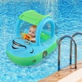 thumbnail image 1 of xiaxaixu Inflatable Swimming Ring Car Baby Pool Float with Sun Protection Canopy Seat Boat for Kids Toddlers, 1 of 8