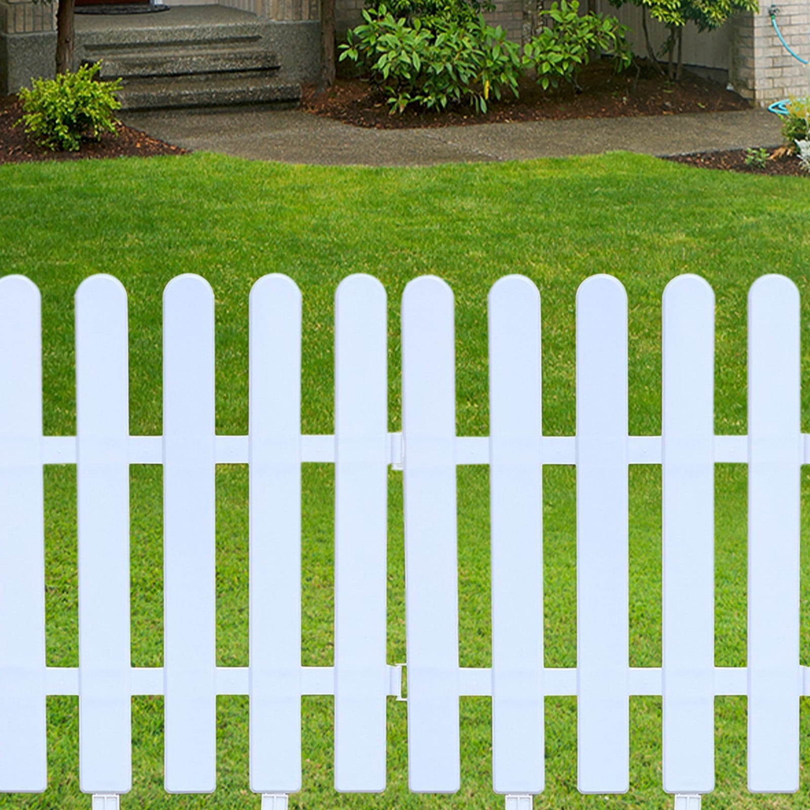 WOHAPY Upgrade PVC Garden Fence, White Decorative Hedge Fence, Plastic Patio Border for Garden and Outdoor Space, Multiple Sizes Available, Easy to Install 15.74*19.68in