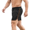 thumbnail image 4 of Men's Mesh Booty Workout Shorts 3 Inch Lightweight Quick Dry Athletic Sportswear Gym Workout Retro Running Short Shorts Gold, 4 of 5