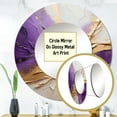 thumbnail image 3 of Designart "Lunar Elegance: Gold & Purple" Abstract Spirals Rund Mirror For Wall Decor - Large Beige Round Print Mirror - Round Modern Mirror - Wall Mounted Round Large Mirror - 29" x 29", 3 of 6