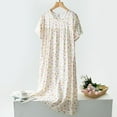 thumbnail image 2 of SHIXIAOO Chemise de Nuit d'Été pour Femmes Manches Courtes Col Rond Chemise de Nuit Confortable Vêtements de Détente à la Maison Robe de Nuit Imprimée Grande Taille, 2 of 3