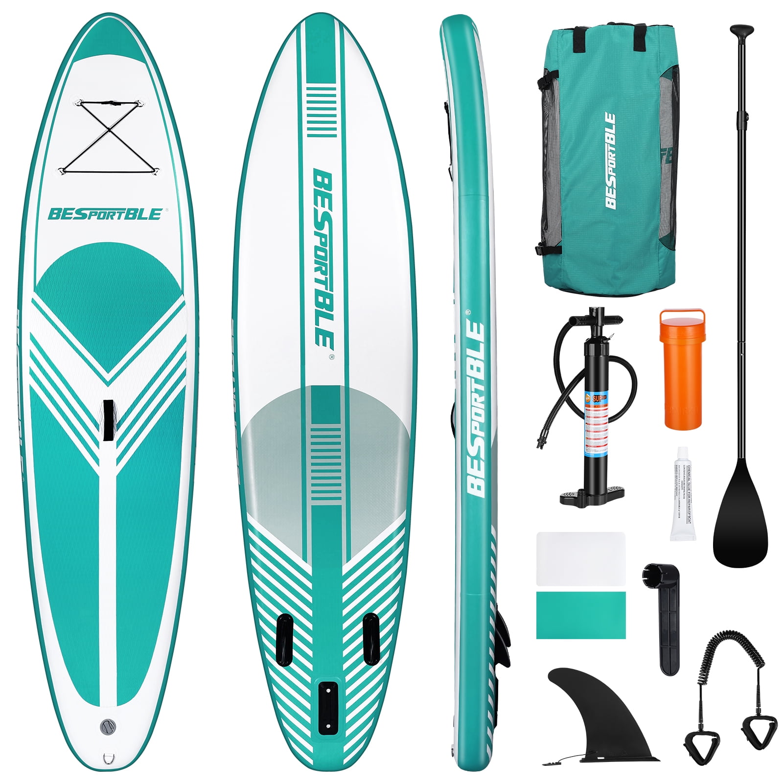 Repairing Kits 3 Fins Leash Waterproof Bag Non-Slip Deck Upwell Inflatable Stand Up Paddle Board with sup Accessories Including Backpack Paddle and Hand Pump 