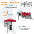 thumbnail image 5 of COOS BAY 6'x4' Instant Pop Up Canopy Tent with Adjustable Sun Wall, Lightweight Compact Portable Canopy with Carry Bag, Red, 5 of 8
