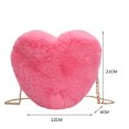 thumbnail image 1 of Bolsa bandolera con cadena para mujer con corazón de felpa de San Valentín (rosa rosa) Likrtyny Para Estrenar, 1 of 9
