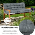 thumbnail image 3 of Outdoor Porch Swing Cushions, 4" thick patio swing cushions 3 Seater for outdoor furniture, Waterproof Bench Replacement Cushion with Ties(Light gray-55×40in), 3 of 6
