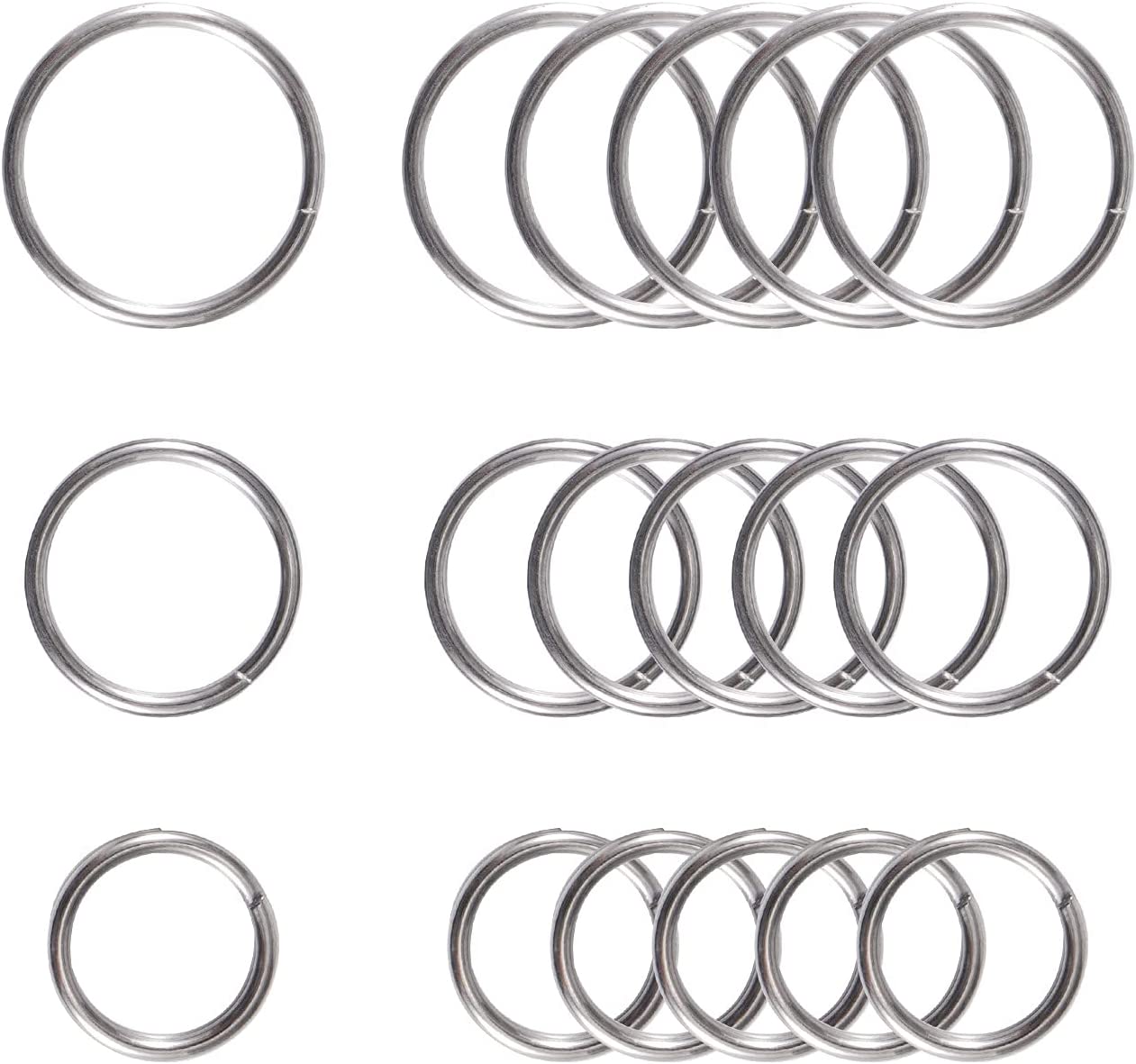 CH8 Titanium Key Rings Split Rings, Titanium Keychain, Non Magnetic Small  Keyrings, Jump Rings for Necklaces - 18psc Flat Ring (Polished)