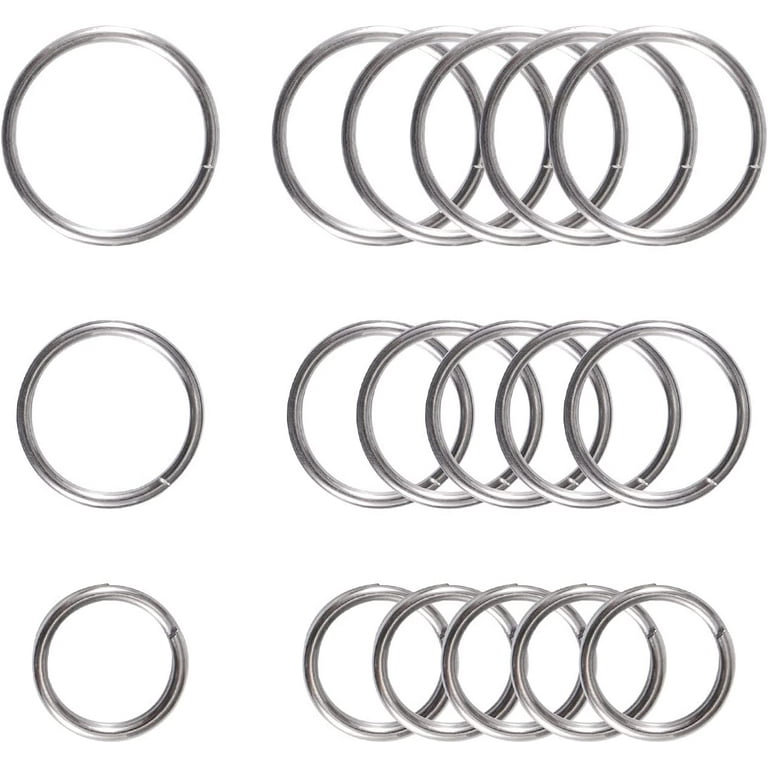 CH8 Titanium Key Rings Split Rings, Titanium Keychain, Non Magnetic Small  Keyrings, Jump Rings for Necklaces - 18psc Flat Ring (Polished)