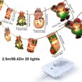 thumbnail image 2 of Cadena de Luces Navideñas Pintadas Lámpara LED de Muñeco de Nieve de Papá Noel 25 M 20 Luces con Control Remoto Blanco Cálido para Decoración de árboles de Navidad ANGGREK Otros, 2 of 8