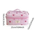 thumbnail image 2 of HUISZJ Make Up Bag Quilted Strawberry, Portable Make Up Bag, Zipper Cosmetic Pouch Exquisite Strawberry Design for Travel Makeup Work (L), 2 of 7