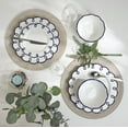 thumbnail image 4 of Sango Splash of Cheers 12-Piece Earthenware Dinnerware Set for 4-White with Navy Blue Scalloped Rims, 4 of 8