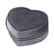 thumbnail image 5 of Joyero pequeño de viaje con forma de corazón, expositor de joyas, caja de almacenamiento para joyas Gris oscuro, 5 of 9