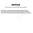 thumbnail image 2 of Transit Auto Front Rear Hub Bearings Assembly Disc Brake Rotors and Semi-Metallic Pads Kit (10Pc) for Car Ford Edge Lincoln Nautilus MKX AWD - Left Right Side (Driver Passenger) KBB-113416, 2 of 11