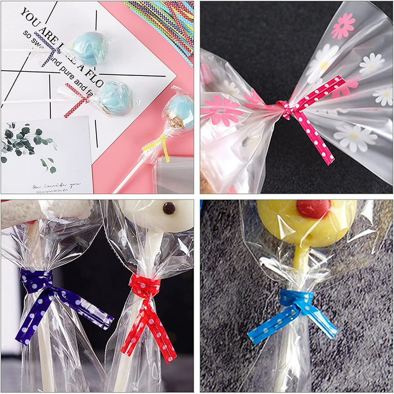 360 PCS Cake Pop Sticks and Wrappers Ties Kit, Including 120ct 6-inch Paper  Lollipop Sticks, 120ct Cake Pop Parcel Bags, 100ct Silver Twist Ties for