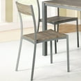 thumbnail image 4 of Contemporary Metal and Weathered Brown Wood, 5-Piece Dining Table Set with 4 Chairs, 4 of 5