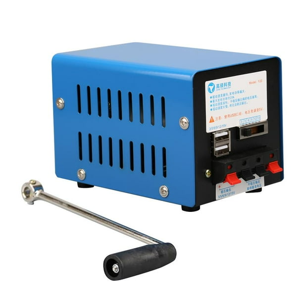 Acampar Al Aire Libre 20W Emergencia Eléctrica USB Generador Manivela Dynamotor