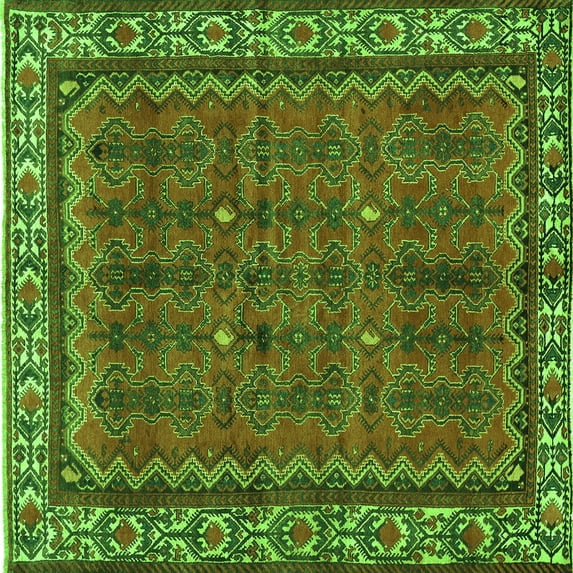 Ahgly Company Indoor Square Persian Green Traditional Area Rugs, 6' Square