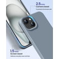 thumbnail image 3 of Designed for iPhone 15 Case, Silicone Phone Case [Military Grade Drop Protection] [Anti-Scratch Microfiber Lining] Silicone Ultra Slim Cover Shockproof Phone Cases 6.1 inch, Lavender Gray, 3 of 14
