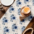 thumbnail image 3 of Navy Blue Spring Floral Table Runner 48 Inches, Farmhouse Flowers Modern Art Bed Runner Dresser Scarves Tabletop for Indoor Outdoor Parties/Ceremony/Banquet, 13" x 48", 3 of 8