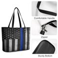 thumbnail image 4 of Police Flag Woman Leather Handbags Large Tote Bag Fashion Portable Handbags With Zipper, 4 of 7