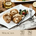 thumbnail image 4 of MALACASA, Series Elvira, 2-Piece Porcelain Rectangular Plate Dinnerware Set, Ivory White Dinner Set, (11”, 13.25”), 4 of 6