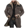 thumbnail image 4 of Men's Jacket Men's Coat Suede Color Blocked Jacket Pocket Zipper Coat, 4 of 9