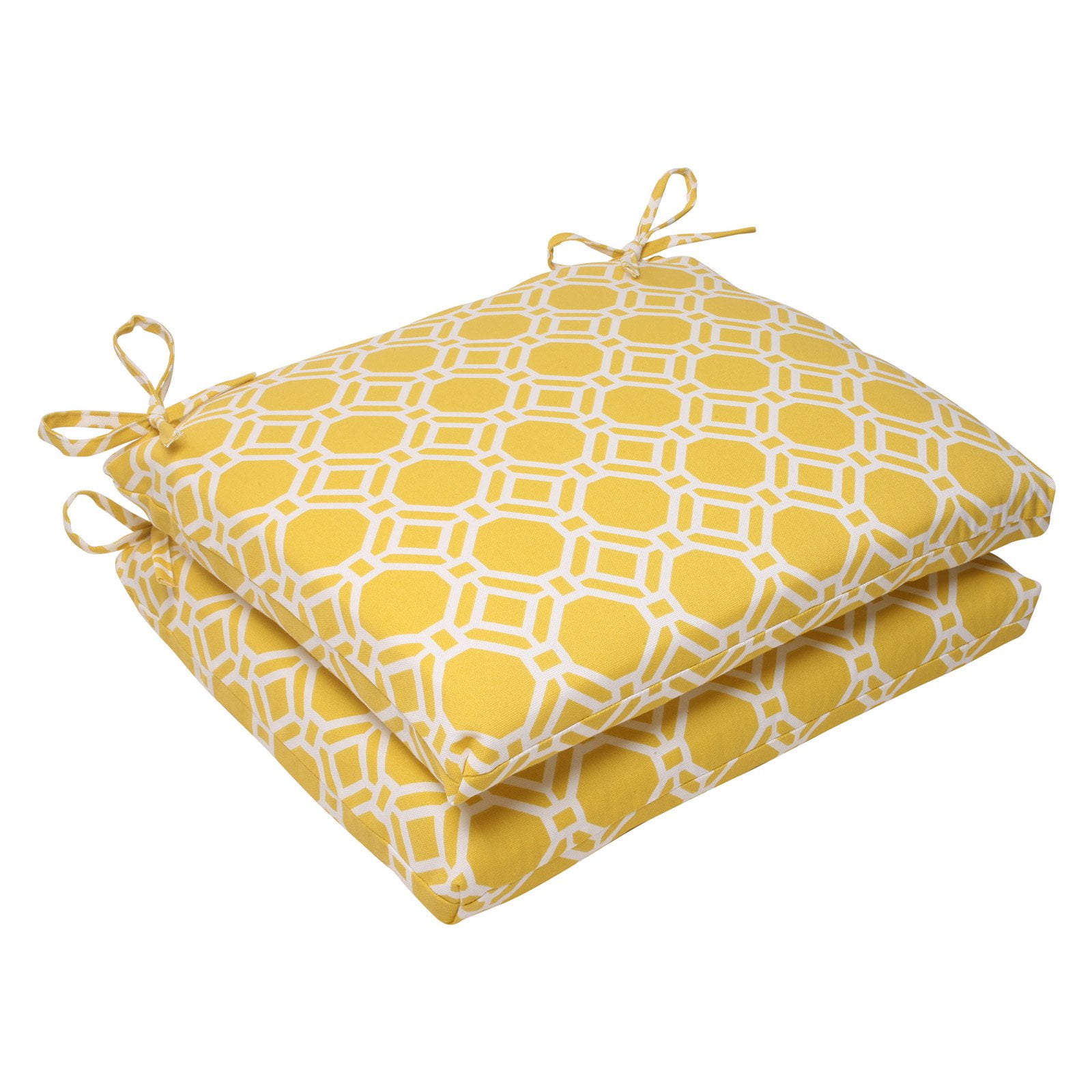 Pillow Perfect Outdoor/ Indoor Rossmere Yellow Squared Corners Seat