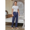thumbnail image 3 of U2SKIIN Mens Pliad Cotton Pajama Pants, Lightweight Sleep Pants for Men（Plaid-Navy, L）, 3 of 3