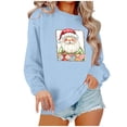 thumbnail image 2 of PNTUTB Women's Fashion Long Sleeve Round Neck Christmas Printing Loose Hoodless Pullover Sweatshirts, 2 of 5