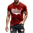thumbnail image 2 of Jinhomg Mens Funny Graphic T-Shirts Lightweight Comfy Short Sleeve Crew Neck Athletic Tees Big and Tall Casual Spring Summer Workout Tops Summer Saving Red L, 2 of 5