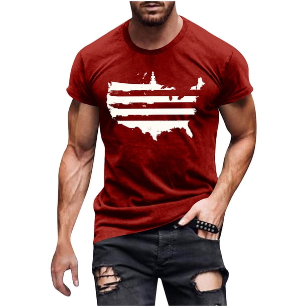 Hombres Pantalones Cortos de Manga Corta Impresa Casual Cuello Redondo Superior, Camisa de Moda para el Verano Y la Primavera