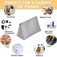 thumbnail image 4 of Bolsa de cosméticos para mujer, bolsa de maquillaje organizador bolsa de maquillaje para bolso resistente al agua regalo para niñas, 23*16*11 cm plateado, 4 of 5