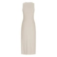 thumbnail image 5 of Wycnly Summer Dresses for Women Womens Summer Dresses Sexy Hollow out Party Club Bodycon Knee-Length Dress Women Fashion Solid Crewneck Sleeveless Midi Dress, 5 of 6