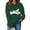 Green, variant on Fall Fashion Must Haves Womens Long Sleeve Christmas Sweatshirt Round Neck Pullover Holiday Print Top Women Fall Clothes